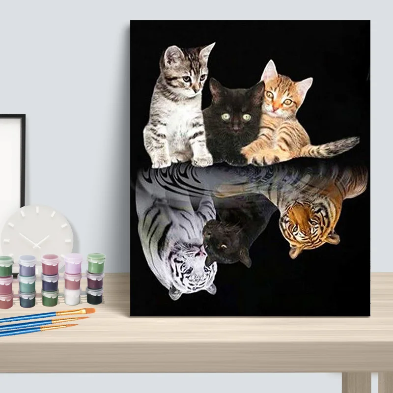 RUOPOTY Diy Paint By Number For Adults Canvas Cat Animals Kits Acrylic Easy  Painting By Numbers For Wall Home Decor With Frame - AliExpress