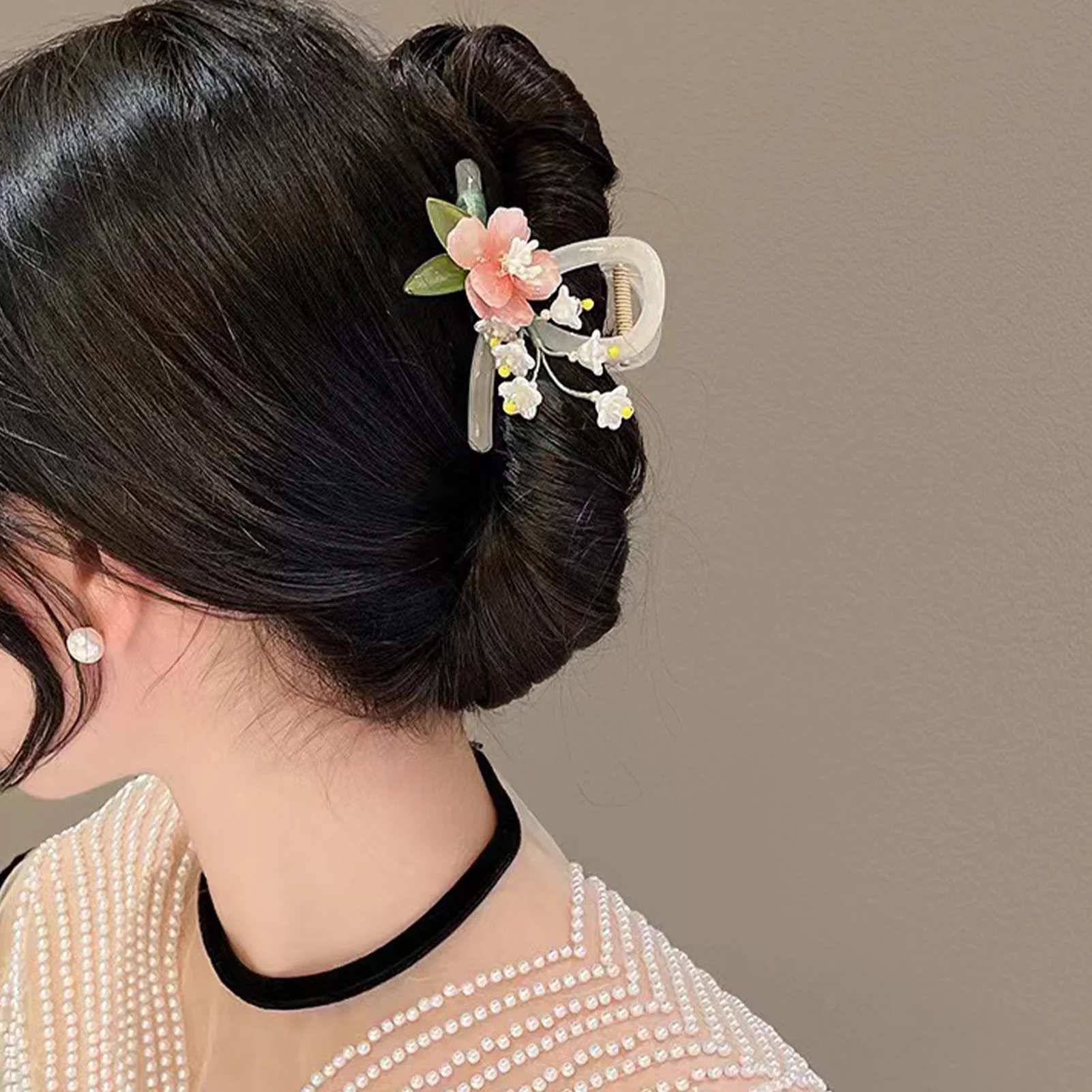 Chinesischen Stil Floral Acryl Haarnadeln Haar Clip Krabben Haar Krallen Für Frauen Mädchen Blume Haar Zubehör Kopfschmuck Party Geschenke – Detail 3