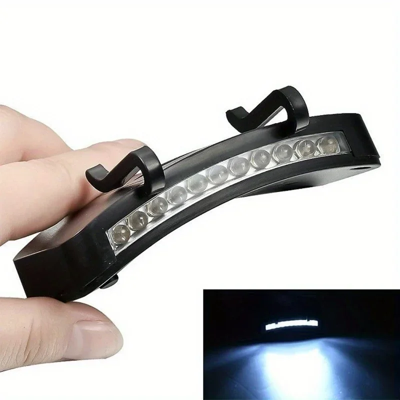 Portable Super Bright 11 LED Headlamp Hat Clip Flashlight Light for Night Fishing Camping Outdoor Hiking  Battery Powered 3 AAA