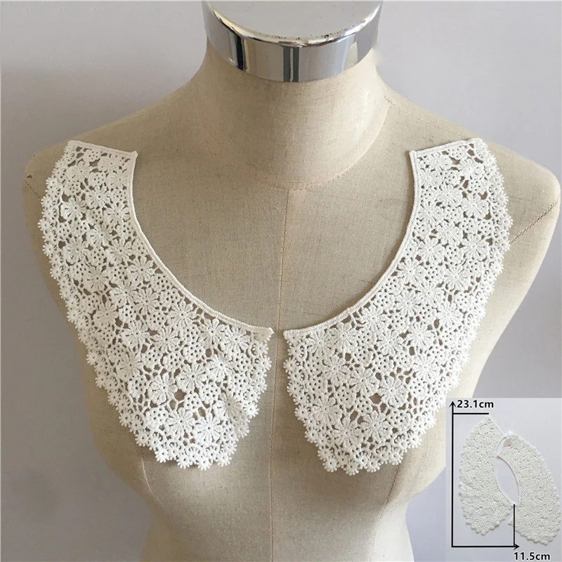 

High Quality White Embroidery Lace Fake Collar DIY Sewing Accessories Girls Dress Patche Neckline Shirt Detachable Collar