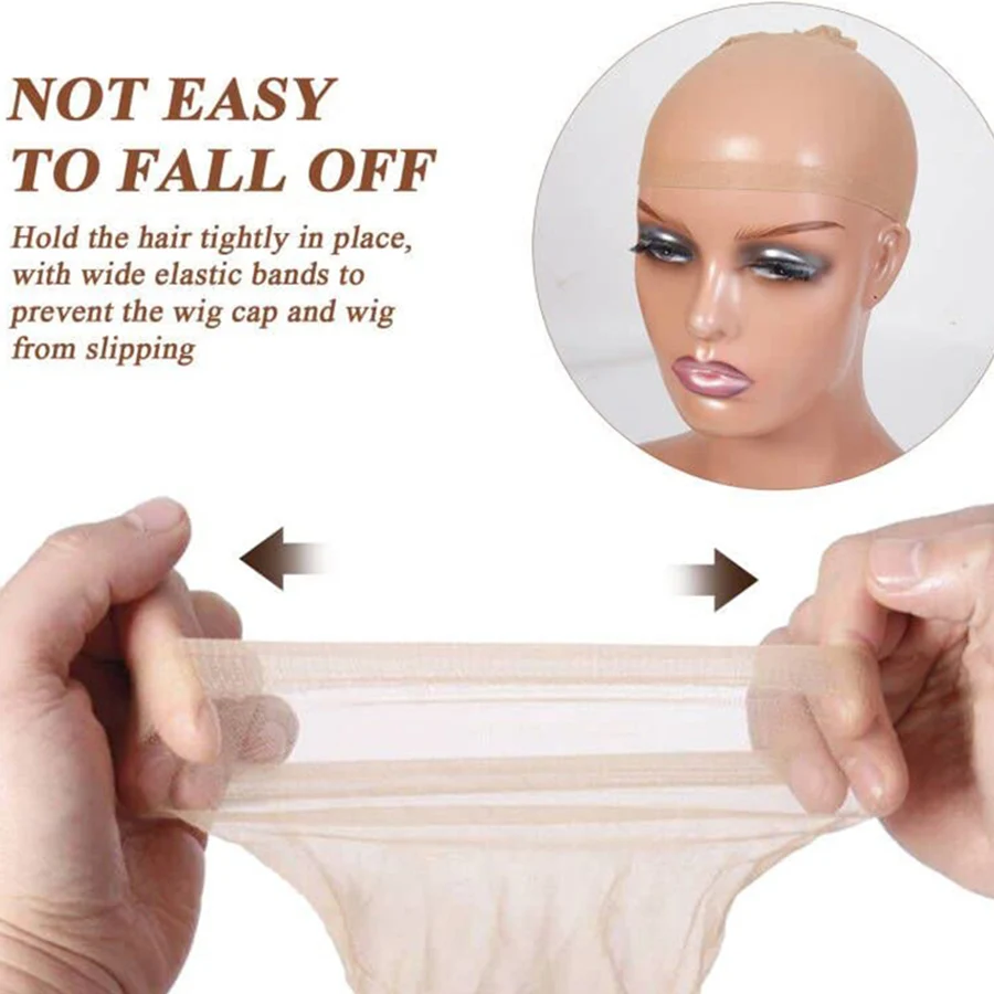 Wholesale HD Wig Caps High Quality Transparent HD Hair Nets Weave Nylon Stretchy Lace Front Wig Cap for Women Men Light Brown 5