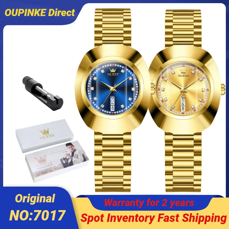 OLEVS7017DiamondWomensWatchGoldLuxuryBrandStainlessSteel