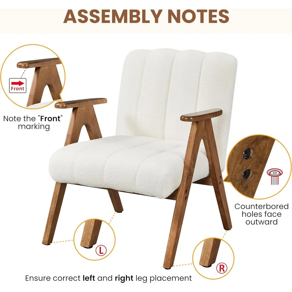 مجموعة كراسي Boucle Fabric لمنتصف القرن مكونة من ك...