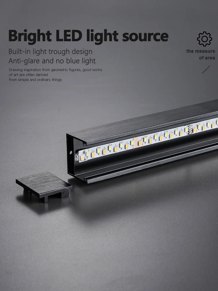 שחור נברשת כיכר חדר שינה מנורות סלון מנורת led תקרת מנורת נורדי מינימליסטי creative led תקרת מנורת רצועת אורות - Image 6