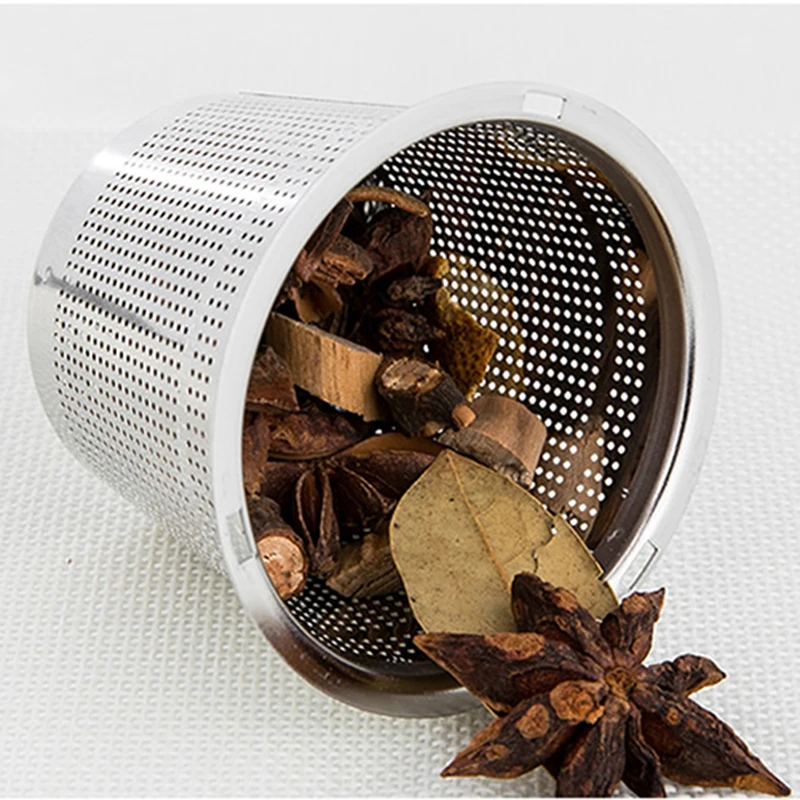 Stainless Steel Cooking Spices Infuser Fine Mesh Loose Tea Herbal Strainer Filter With Extended Chain Kitchen Accessories tea infuser
