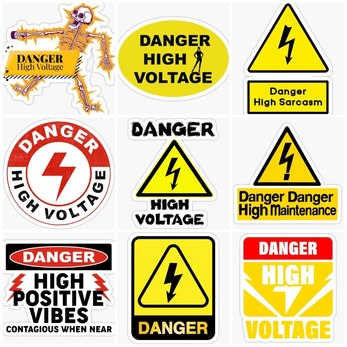 

Danger High Voltage Warning Sticker Truck Car Motorcycle Window Wall Bicycle Glass Van Helmet Racing Camper Off-road Decal PVC