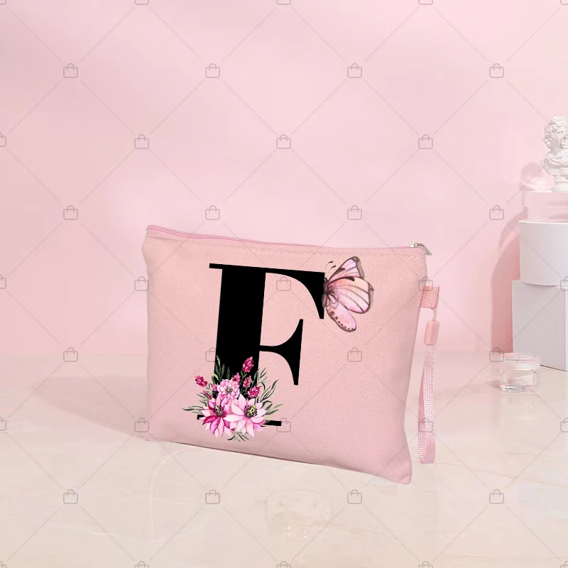 Butterfly Flower Letter Makeup Bag Travel Cosmetic Pouchs Women Toilet Kits Bachelorette Party Lipstick Bags Gift makeup organizer cosmetic bag cosmetic storage bag toiletry bag makeup bag cosmetic case