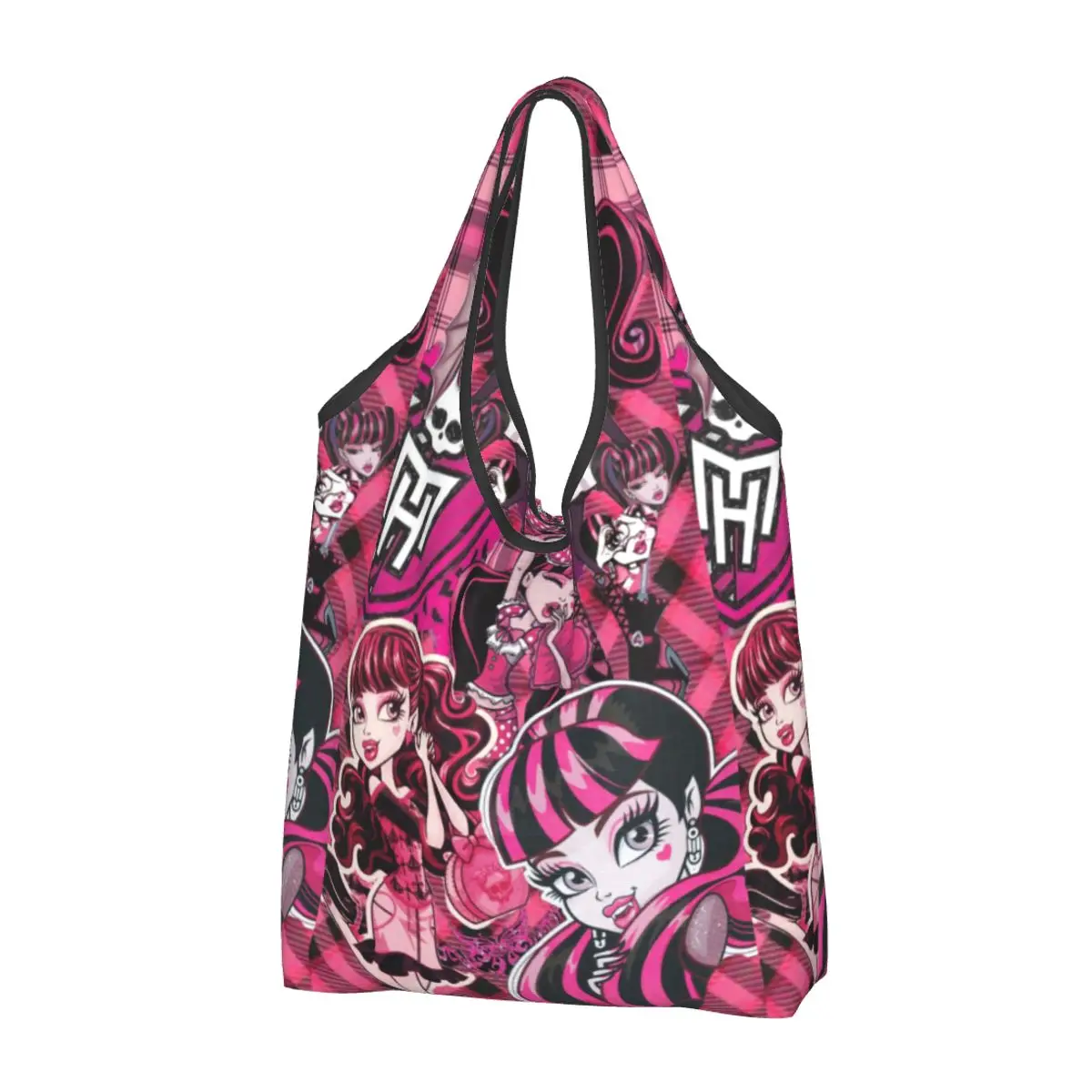 Borsa Per La Spesa Riutilizzabile Monster High Borsa Per La Spesa Pieghevole Lavabile In Lavatrice Draculaura Anime Borsa Per La Spesa Grande Eco Legg