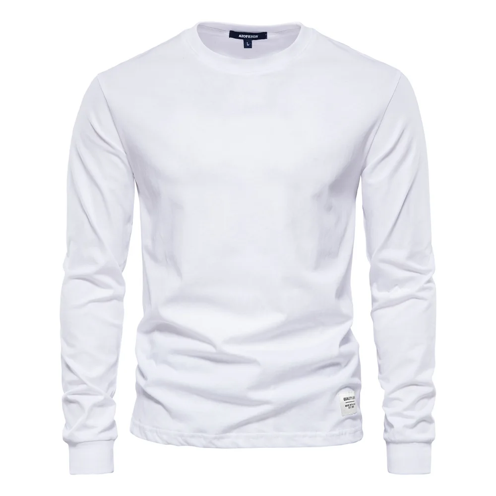 Autumn Trend Long Sleeve Solid Color Men's Hong Kong Style