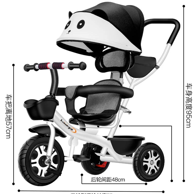 2 In 1 Baby Stroller Children's Tricycle Bicycle Two-Way Three-wheel Kids Bike Toddler Trike Boys Girls Birthday Gift