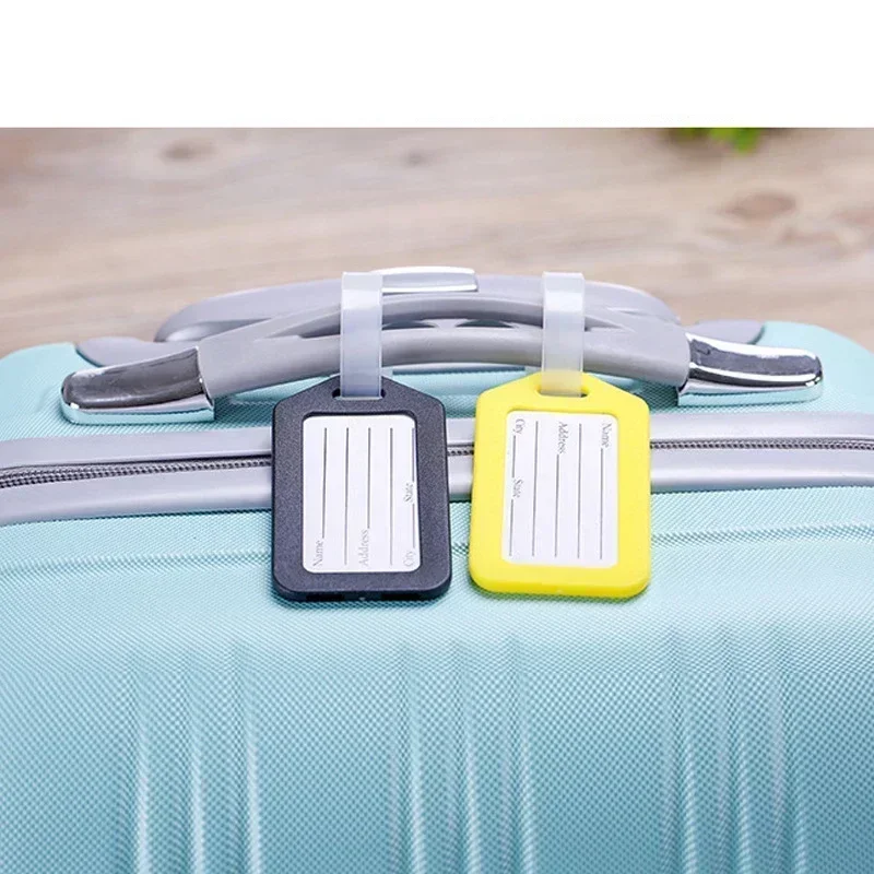 DIY 1pc Luggage Tags Suitcase Label Plastic Bag Travel Tag Name Address ID Label Baggage Holder Garment Tags Accessories