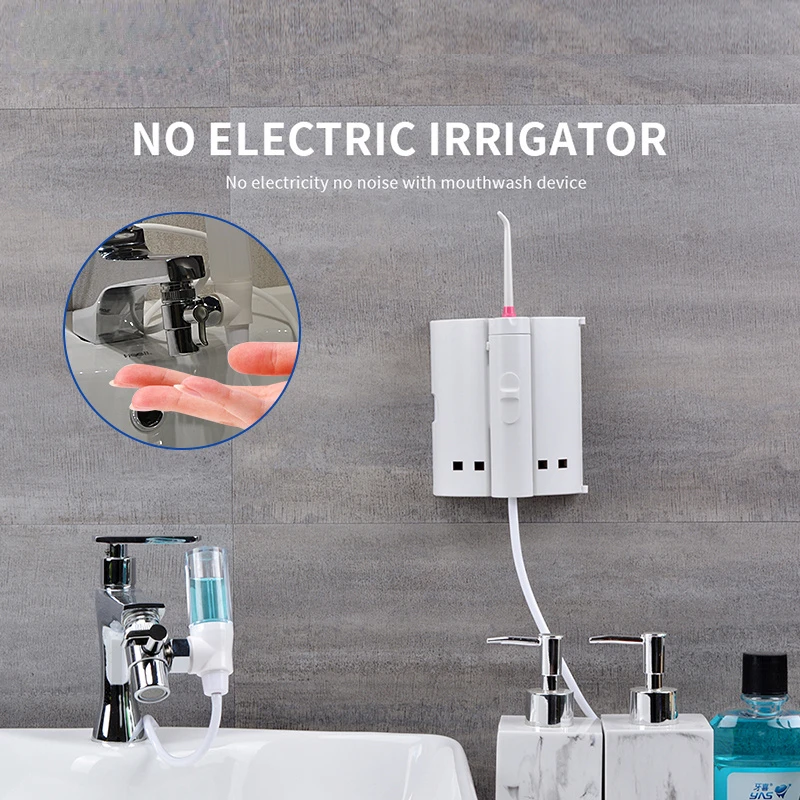 

Oral Irrigator with 6 Nozzles Teeth Cleaner Jet Interdental SPA Manual Water Dental Flosser Teeth Cleaning Care Tools XS4-A