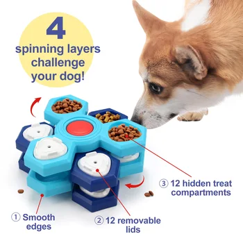 Four-layer pet dog cat feeder Educational pet toy Rotary turntable training foraging toy pet supplies 2