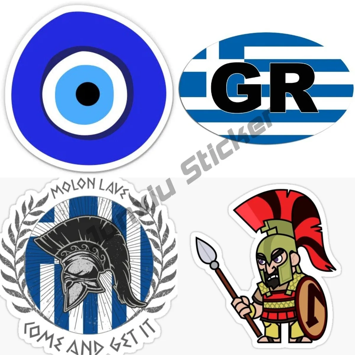

Greek Evil Eye Talisman Amulet Decal Greece Vinyl Sticker for Car Laptop Water Bottle Phone Waterproof Motorcycle Car Exterior