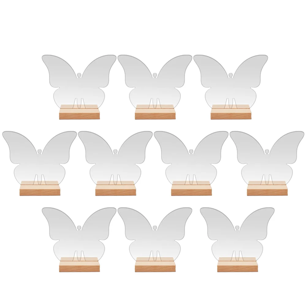 

Clear Blank Acrylic Sign Diy Blank Butterfly Acrylic Sign Blank Acrylic Butterfly Shape Table Sign with Wood Stand