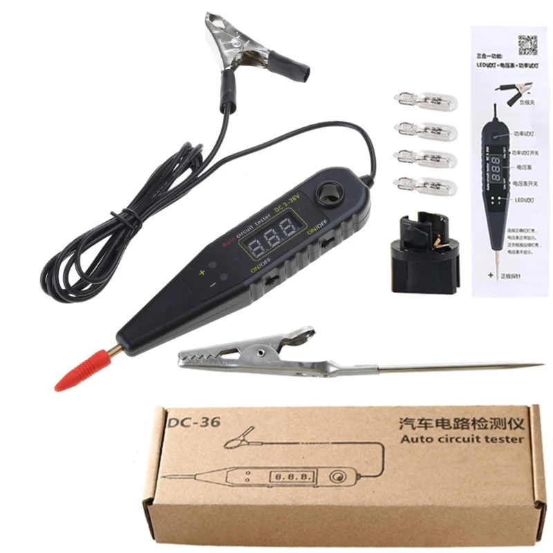 디지털 검출기 전압 테스터 전압계 프로브가 있는 자동차 회로 테스터