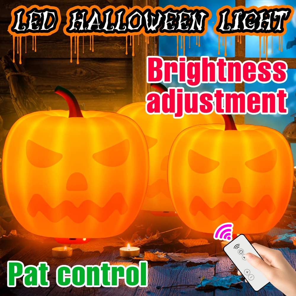 

Led Night Light RGB Halloween Lights USB Chlidren Table Lamp Bedroom DC5V Cute Pumpkin Touch Dimmable Room Decor Gift Lighting