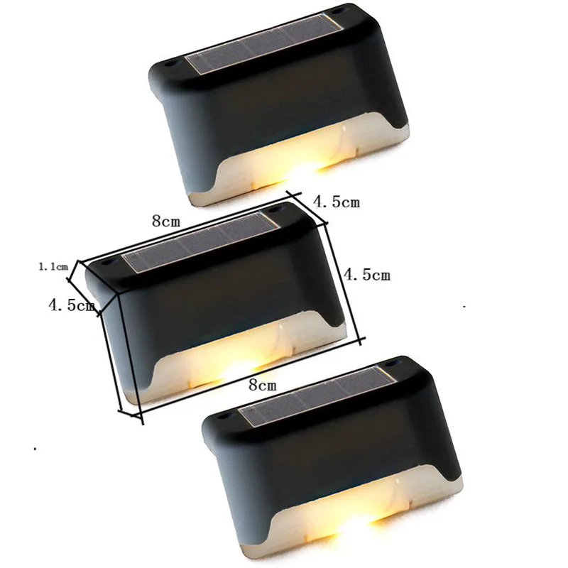 thumbnail image 1 of Luz de escalera solar, luz LED para vallas al aire libre, luz de escalera impermeable, luz de barandilla de patio, luz de escalera roja de red, 1 of 5