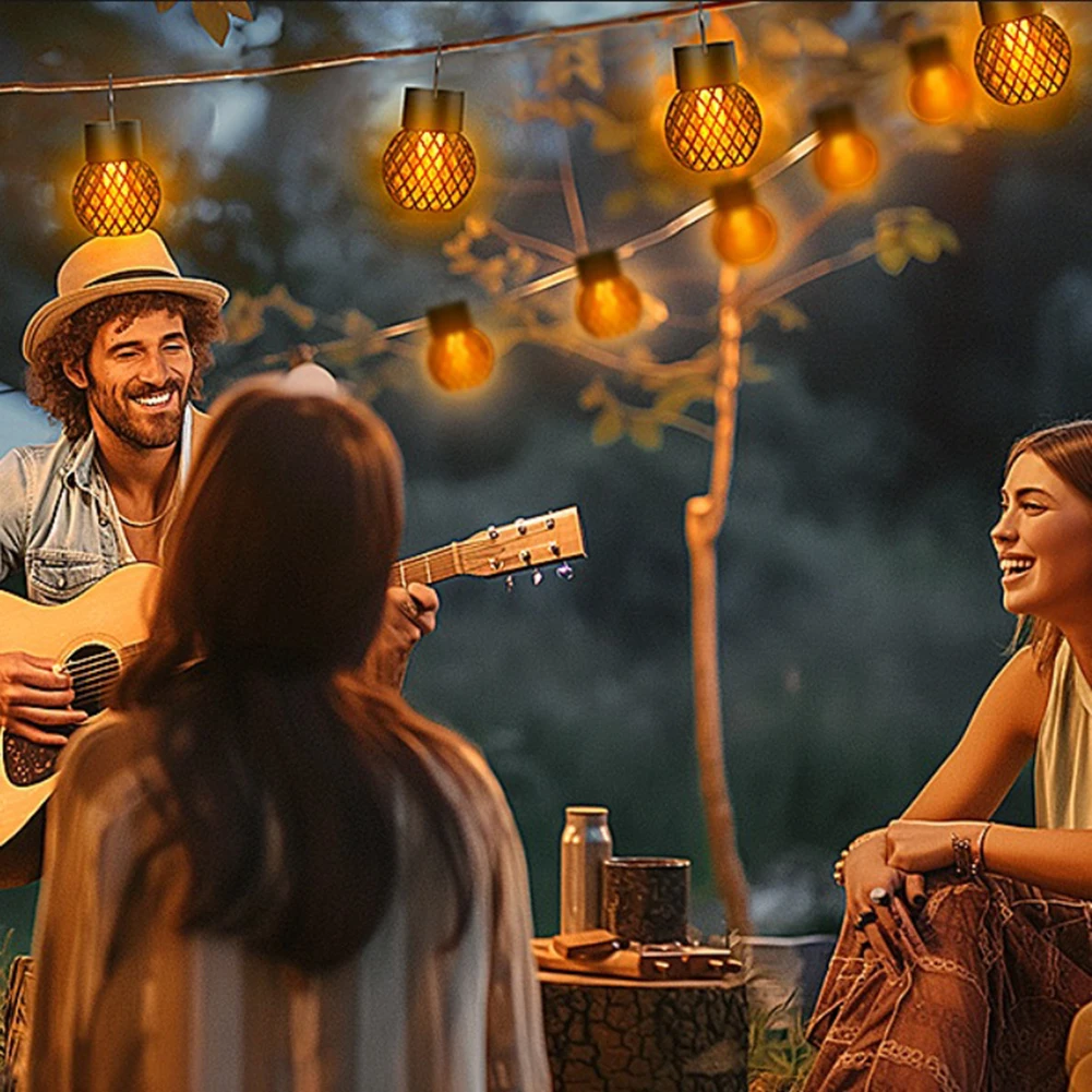 4 PCS Solar Lanterns Outdoor Waterproof Solar Hanging Light with Flickering Flame with Hook for Garden Patio Yard Decoration