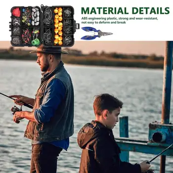 Fishing Tackle Box Kit 263pcs Fishing Tackles Fishing Gear Set Portable Fishing Equipment Fishing Kit For Fishing Enthusiast 4