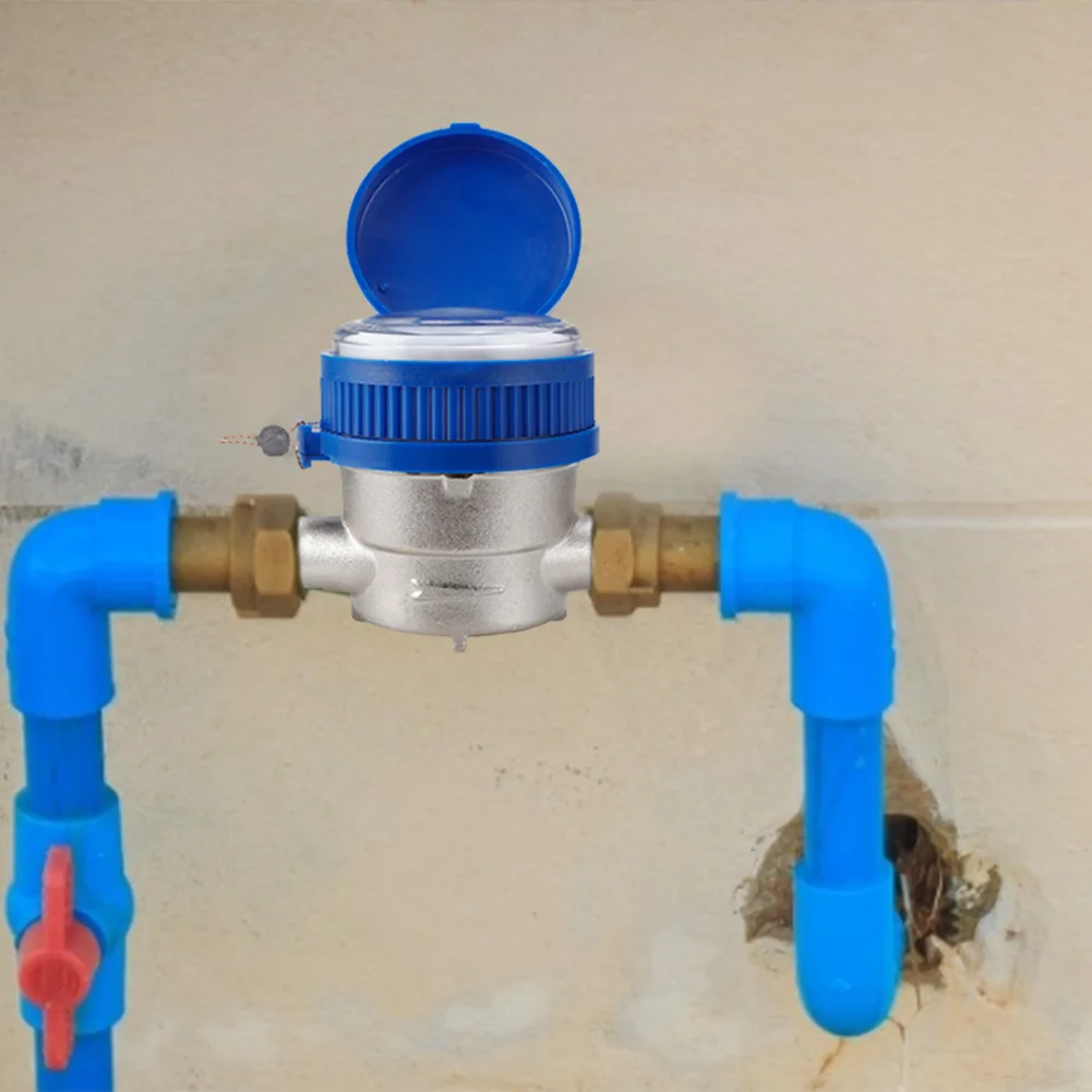 Smart Water Meter Mechanical Rotary Pointer Counter Water Meter Flow Measuring Tools with Copper Fittings Gadget Digital Display water meter
