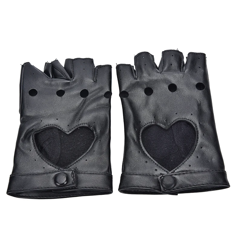 1 paar punkhandschoenen met klinknagels, vingerloze rok, handschoenen voor dames, meisjes, leren handschoenen voor dans, hiphop, optredens, pole dans, cosplay, feest (zwart), zwart, Eén maat