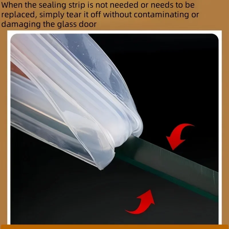 1roll selfadhesive Shower Stall Seal Frameles Glass Door Sealing Strip Weatherstripping Draft Stopper Rubber Transparent Sealing