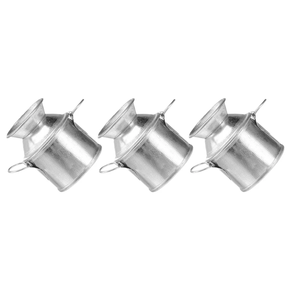 3 Pcs Milk Jug Tin Bucket Mini Metal Buckets Small Iron Vase Vases for Flowers Tiny House 2