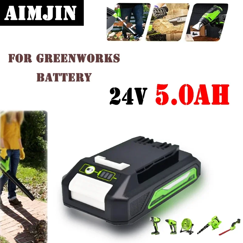 

Tools Batteries Series New Upgrade Replacement for Greenworks 24V Battery 5000mAh Lithium Battery Compatible with Greenworks 6J