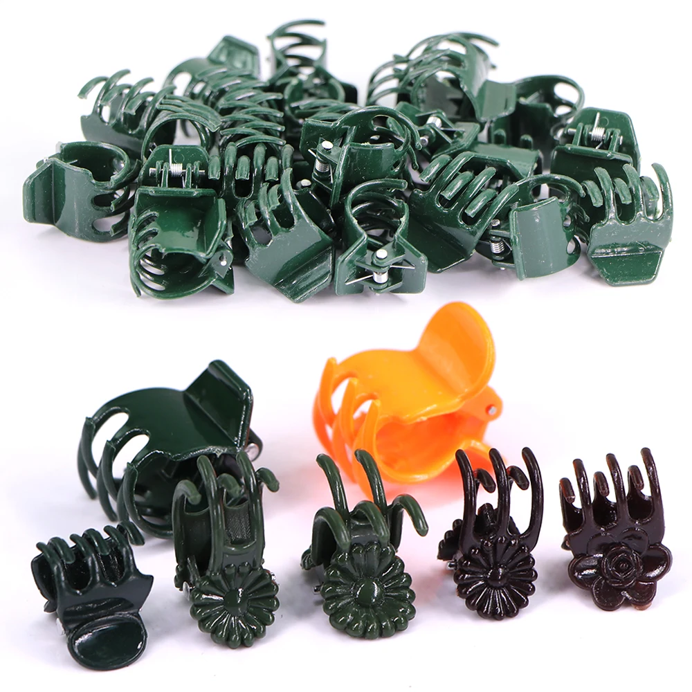 5/6-Claw Plastic Plant Clips Orchid Flowers Support Clamp Climbing Vine Stem Clasp Tied Bundle Branch Garden Tool 30/50/100pcs plant ties plastic plant cable ties plastic plant supports plant clips plastic plant clips