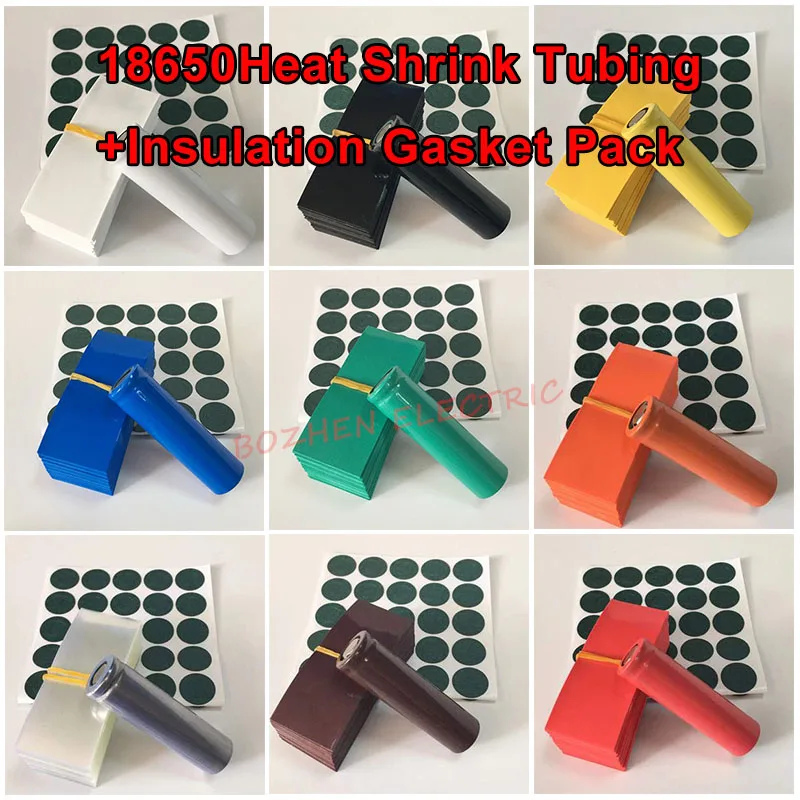 18650 Lipo Battery Wrap PVC Heat Shrink Tube Precut+ Li-ion Battery Insulation Gasket Pack Cell