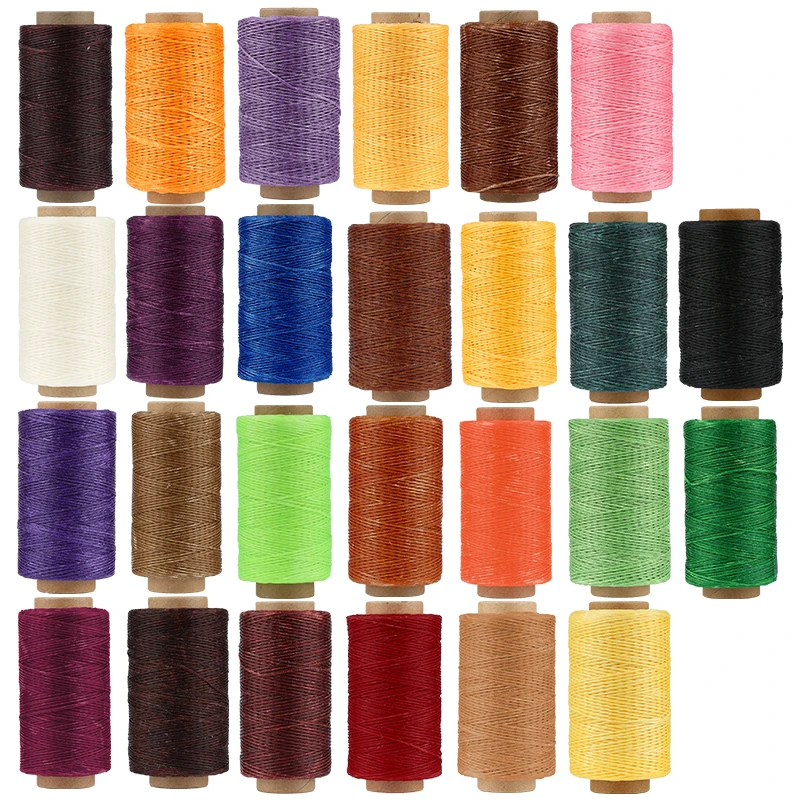 

Dailylike 4pcs 250M 150D Polyester Flat Waxed Sewing Line Thread Cord For Leather Craft Wire Hand Stitching Working Tool