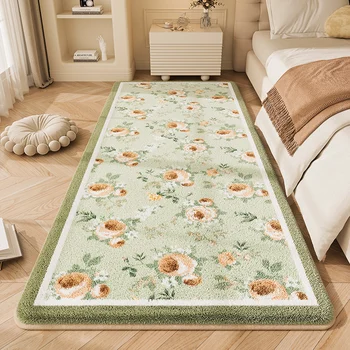 Decorazioni per la camera da letto in stile pastorale Tappeto antiscivolo Tappeti di peluche spessi per soggiorno Tappetino da comodino lavabile Tappetino morbido e soffice per la casa 1