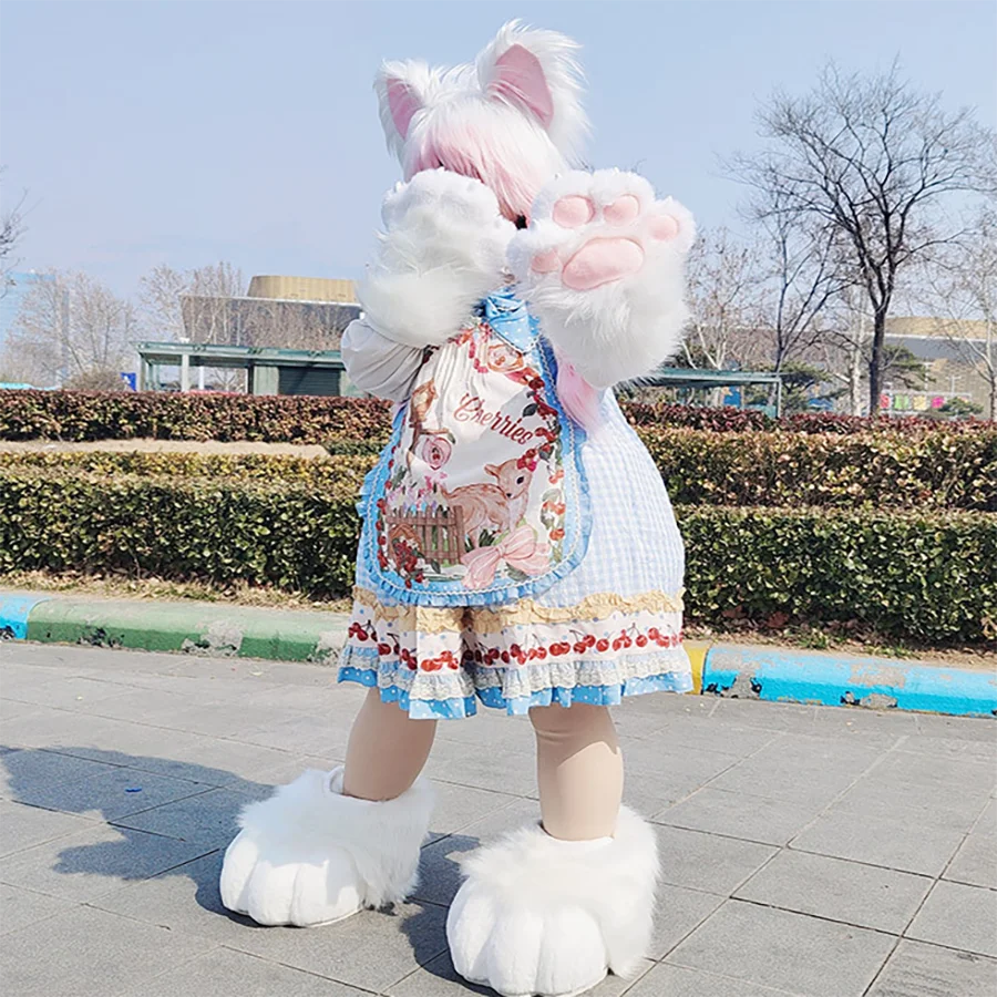 Plush Fur Hat Fursuit Cat Ears Headwear Halloween Cosplay Costume Party Head Accessories G 601100089462600