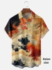 Japanese Style Ukiyoe Wave 3D Print Men Casual Hawaiian Shirts Summer Fashion Shirt For Man Street Button Short Sleeves Clothes 4