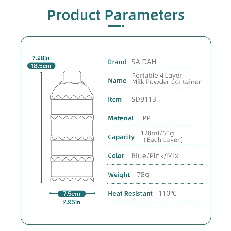 Portable 4-Layer Baby Milk Container 6