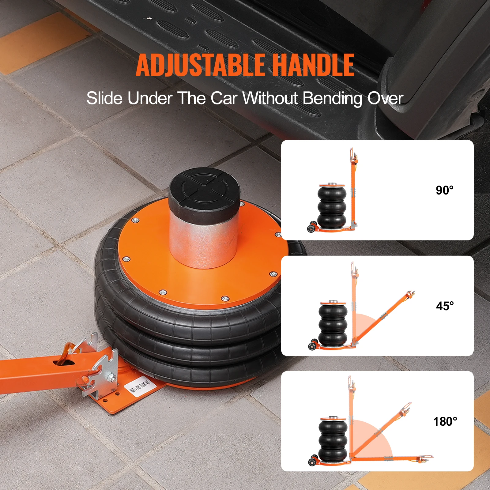 Pneumatic Lifting Jack with Adjustable Handle for Car Maintenance