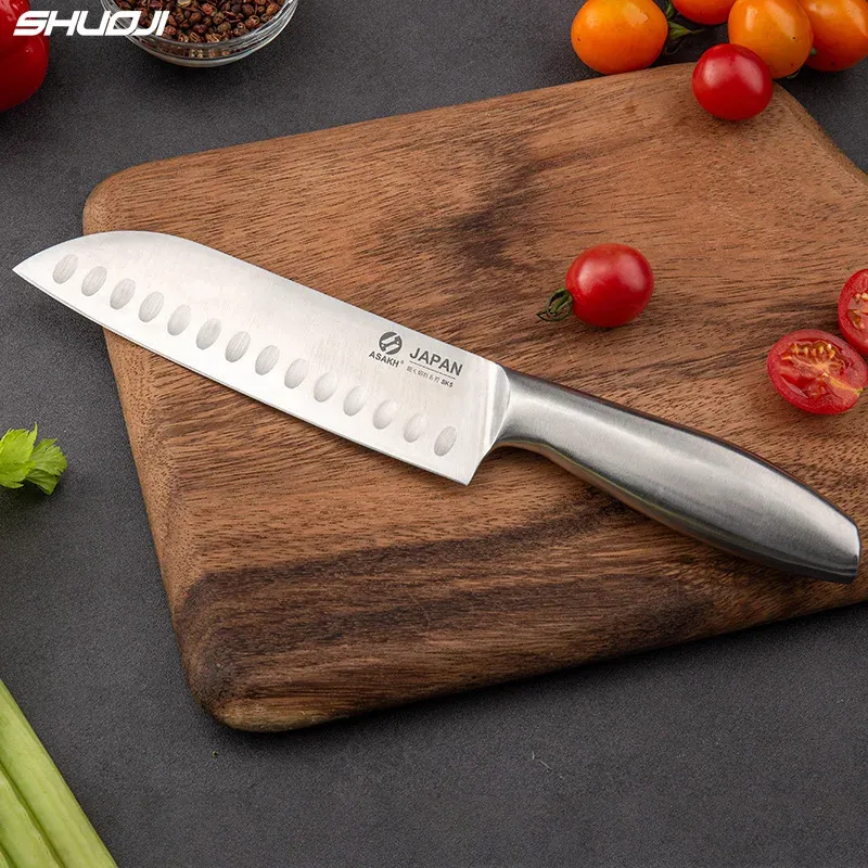 Hollow Handle Kitchen Knife 7 inch Santoku Knife 30cr13 Stainless Steeel Kitchen Chef Knives Non Stick Blade Santoku Japan Knife