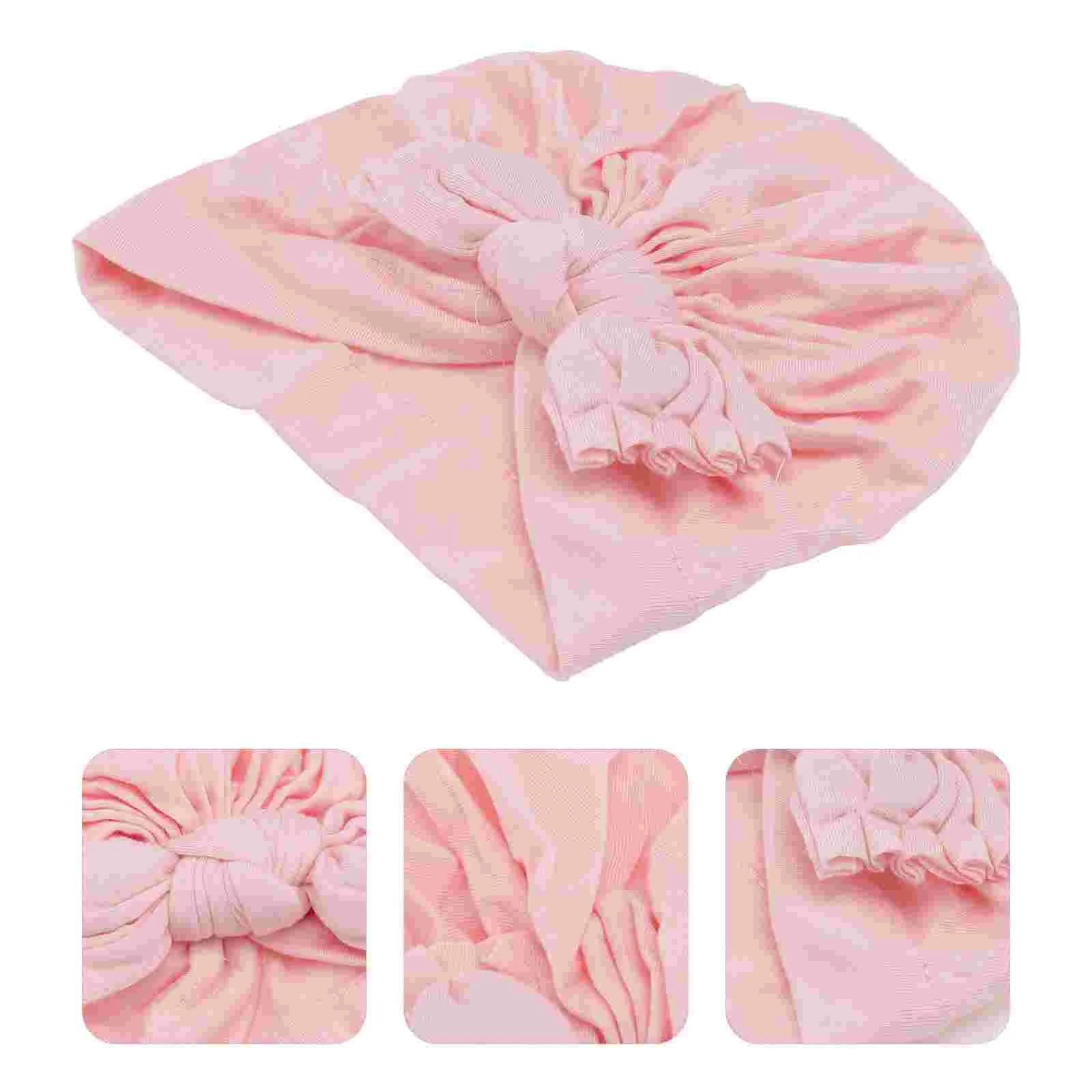 3 Pcs Baby Bow Hat Lovely Newborn Bow-tie Toddler Hats Knotted Pullover Ear Protection Keep Warm