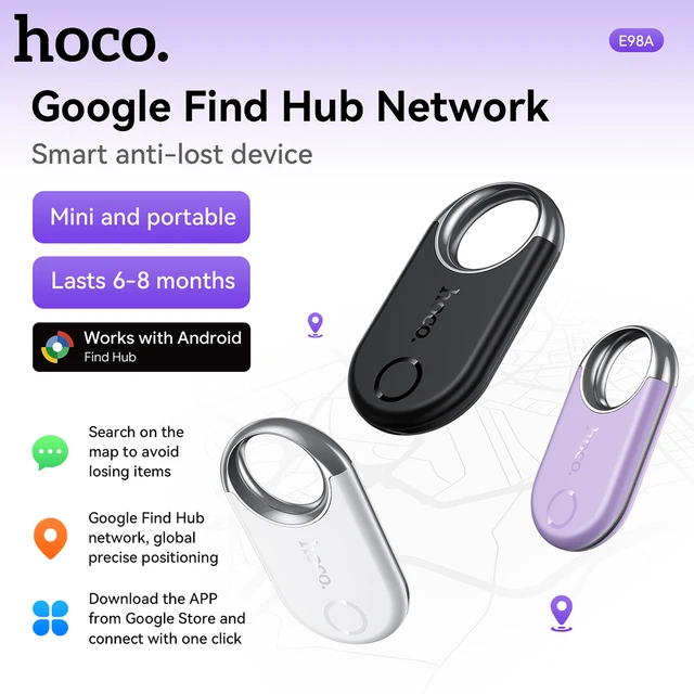 HOCO Smart Android Tracker Tag Support For Google Find My Bluetooth GPS Tag Finder Locator Anti-Lost Tracker For Key Pet Luggage