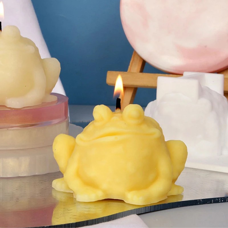 2PCS3DToadFrogSiliconeCandleMoldDIYAromatherapyCandlePlaster