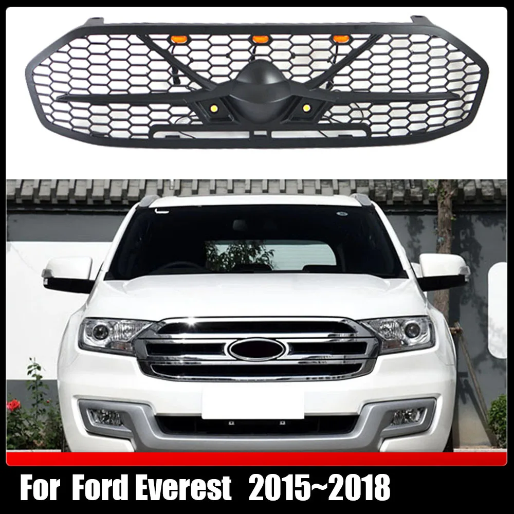 

Внешние автомобильные аксессуары, модифицированные решетки из АБС-пластика, решетка для автомобиля, решетка для гриля, бампер, Обложка, подходит для Ford Everest 2015 ~ 2018