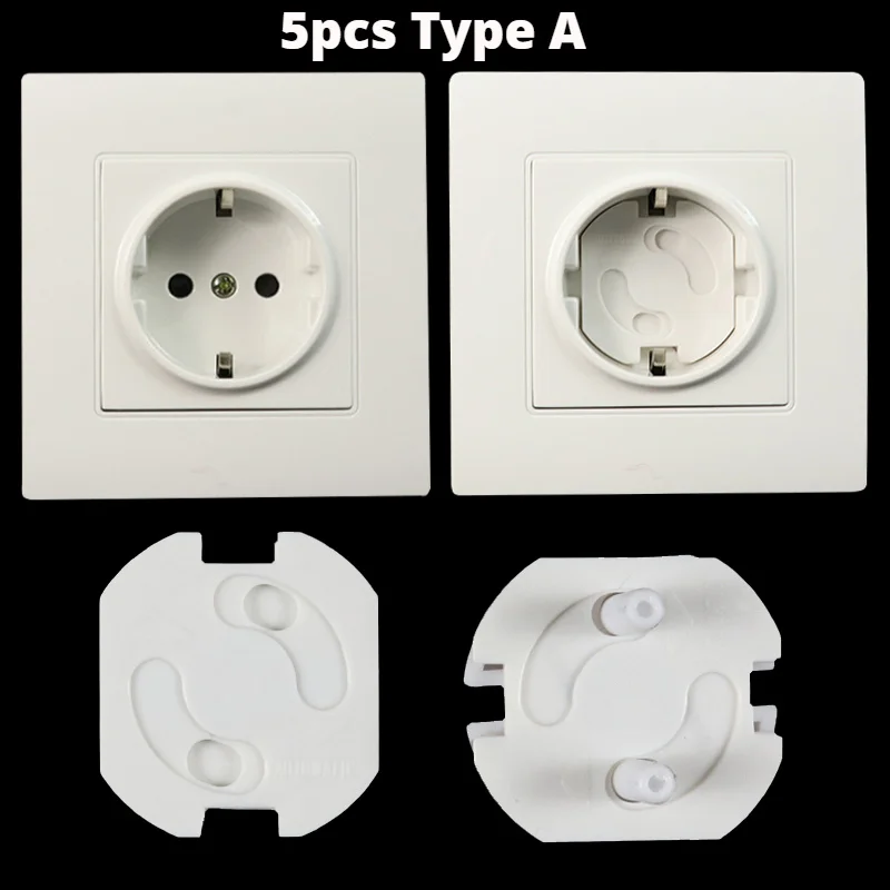 5pcs EU Power Socket Cover Cap Electrical Safety for Baby Kids Safety Power Strip Guard Protection Anti Electric Shock Plugs