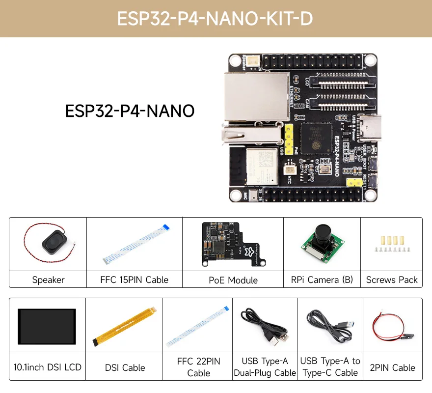 Waveshare ESP32-P4-NANO ESP32-P4 RISC-V MCU Bluetooth5/BLE Wi-Fi6 32MB PSRAM 16