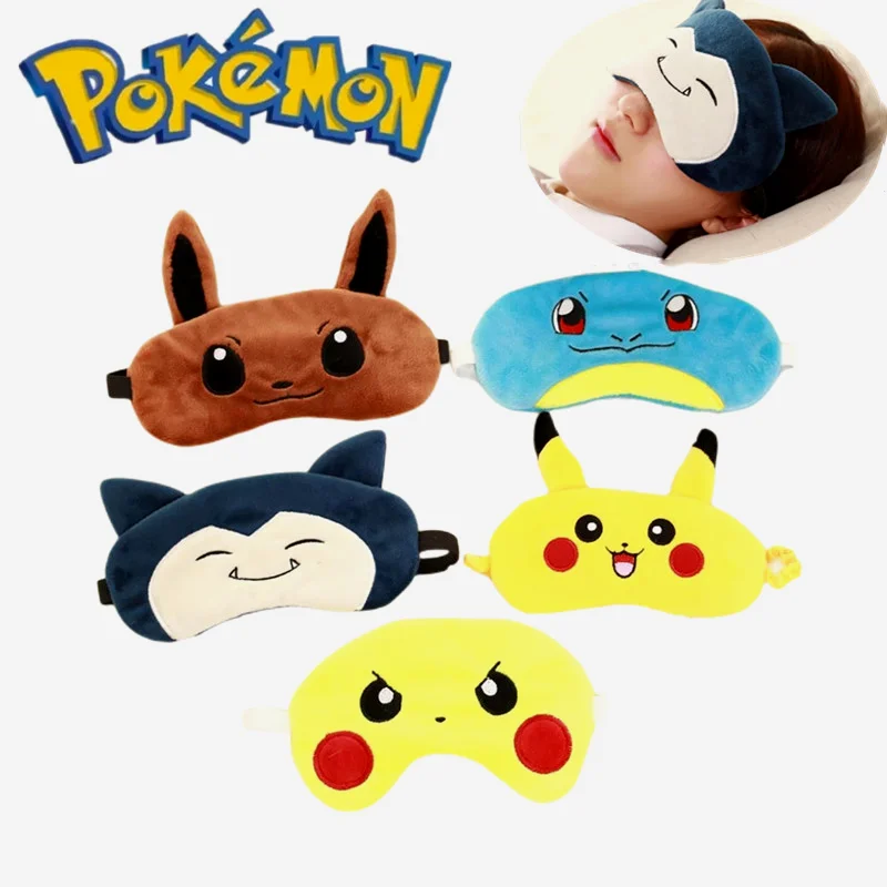 Hot Pokemon Sleep Mask Eye Mask Eyeshade Cover Shade Eye Patch Soft Portable Squirtle Figures Blindfold Cosplay Pikachu Eyepatch
