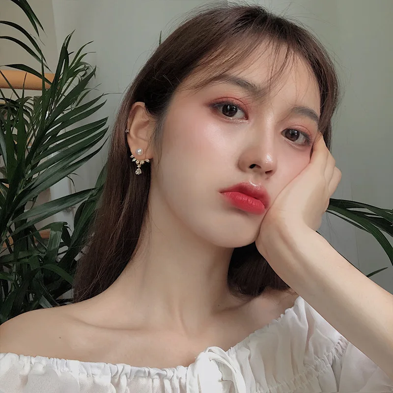 Fashion Elegant Delicate Micro Set Crystal Octagon Star Tassel Water Drop Pendant Stud Earrings Women's High Jewelry Party Gift