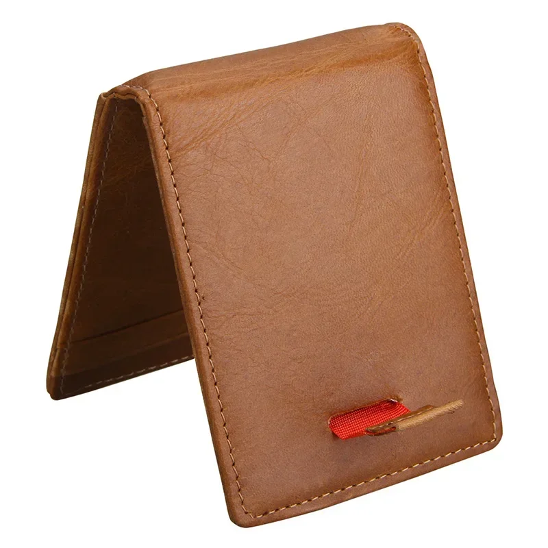 Fashion New Genuine Leather Men Money Clips Male Retro Credit Cards Pack Cowhide Cash Dollar Holder Multi-function Card Set