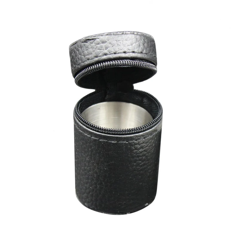Shot Glasses Polished 30 Ml Stainless Steel Shot Glass Cup Drinking Wine Glasses With Leather Cover Bag For Kitchen Bar Barware 4 Pcs/Set
