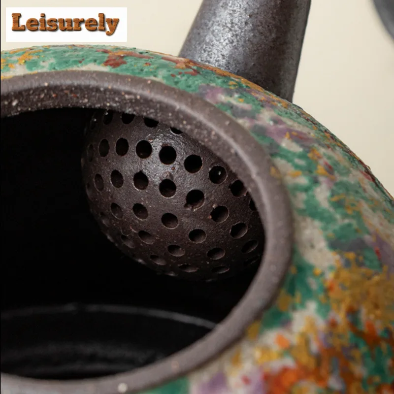 210ml Fretwork Teapot Retro Tea Infuser Pot Household Tea Maker Kettle With Ball Hole Tea Ceremony Accessories Collection Craft