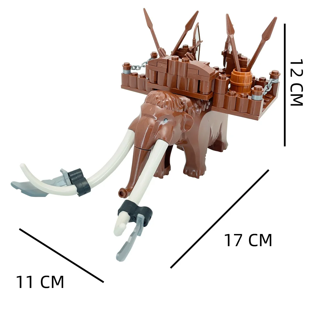 Compatible With LEGO MOC Small Particle Building Block Animals, Mammoths, Medieval Weapon Scenes, Mount sandbars, Military Toys